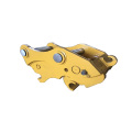 Hydraulic excavator quick coupler hitch with double lock